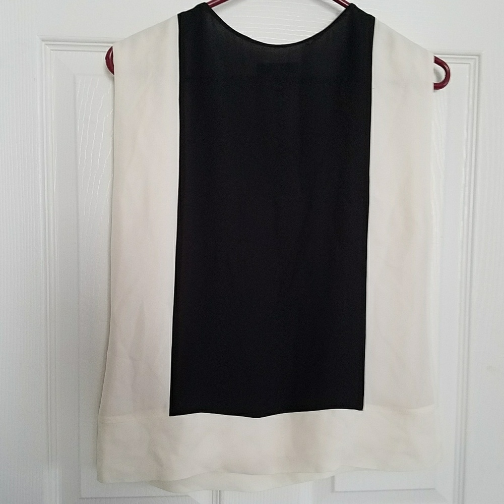 JCREW BLACK AND BEIGE SLEEVELESS BLOUSE - Picture 4 of 4